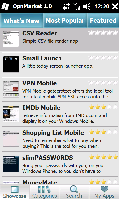 免费的Windows Mobile应用软件商店 -- OpnMarket